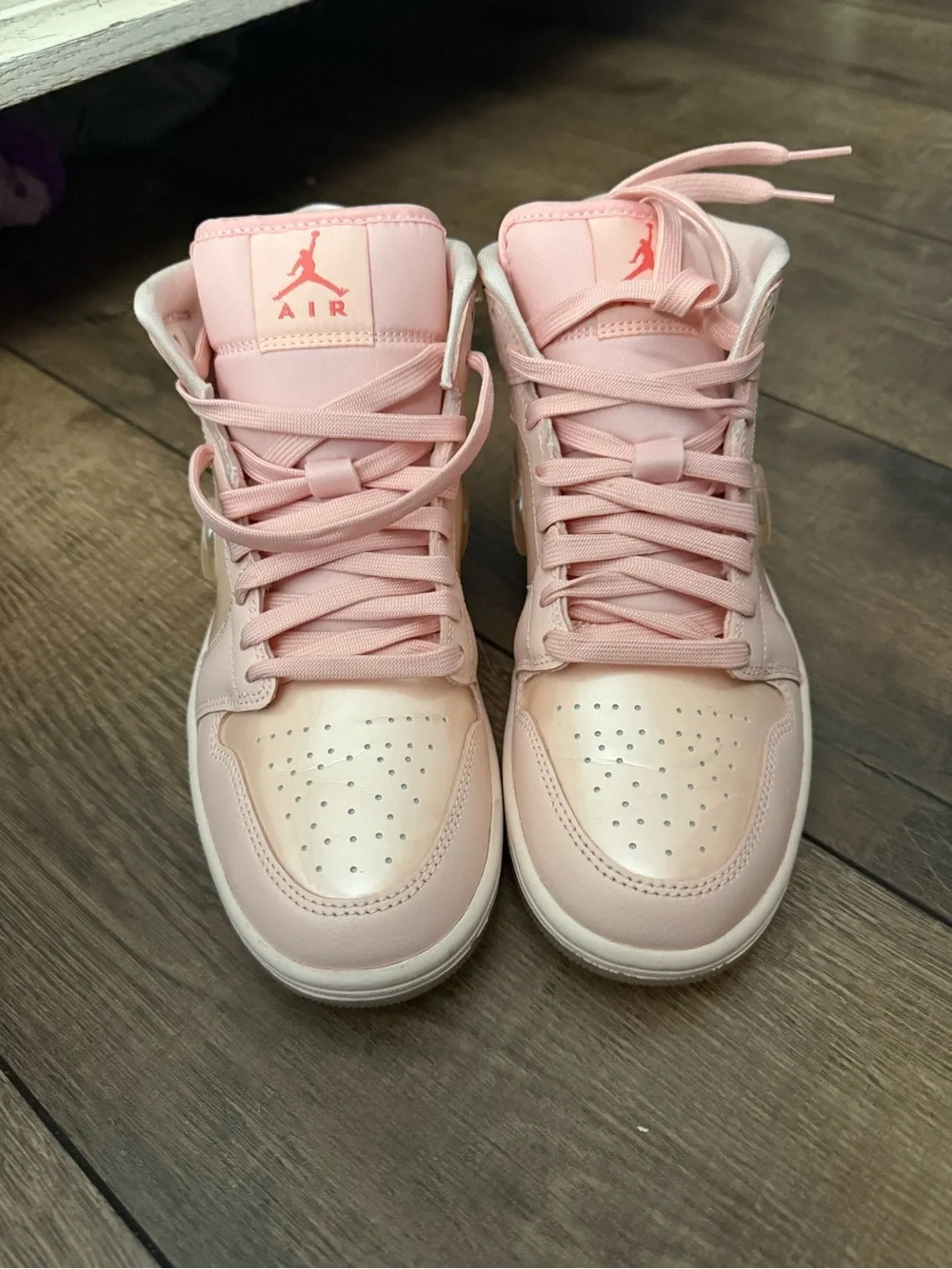 Nike Women's Pink and Cream High-Top Sneakers